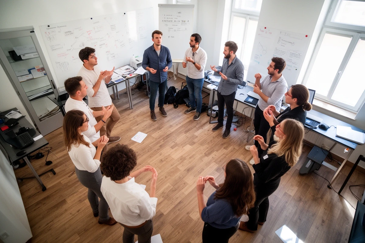 Teilnehmer beim Kommunikationstraining-Workshop